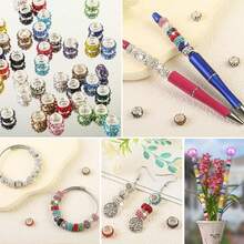 58/108 European-Style Large-Hole Beads, Rainbow-Colored Rhinestones, Suitable For DIY Crafts, Can Be Used To Make Pens, Bracelets And Jewelry. - Multicolor - View 5