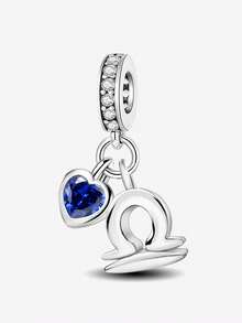 1pc Heart-Shaped Zodiac Bead Pendant, Suitable For DIY Jewelry Making And Daily Wear Decoration, Women's Gift (Aquarius) - Zodiac Pendant Beads - View 19