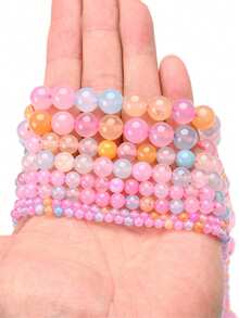 1 String Natural Colorful Morgan Agate Beads For Diy Bracelet Necklace Earring Making Jewelry Keychain Making Supplies Accessories 4/6/8/10mm - Color - View 2