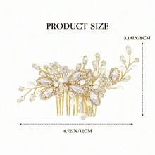 1pc Rhinestone Headpiece For Ball, Banquet, Bridal Wedding Hair Styling, Women And Girls Hair Accessory Hair Comb - Multicolor - View 9