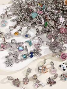 Random Charms Various Themes Beads Pendant For DIY Bracelet Rhinestone Design - Animals/Plants/Flowers/Pets/Sports/Cartoon/Ocean/Family/Stars/Sun - Multicolor - View 1