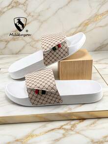 New Unisex Slippers, Comfortable Outdoor Casual Shoes, Lightweight Non-Slip Indoor Slippers, Durable Breathable Unisex Slippers. (Asymmetrical Pattern). - White - View 1