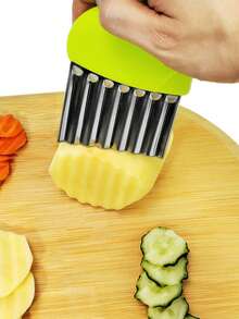 Wavy Slicer, Stainless Steel Handle Wavy Vegetable Cutter, Potato French Fries Slicer, Suitable For Potato, Carrot, Cucumber And Vegetable Cutting Wavy Knife, Kitchen Food Preparation Tool - Multicolor - View 10