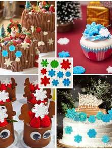 Snowflake Silicone Mold Christmas, Fondant Chocolate Candy Cake Decorating Mold, Non-Stick Reusable Baking Tool For Cupcake Toppers, Gum Paste, Polymer Clay & DIY Handmade Crafts, Easy Clean & Release - Beige - View 4