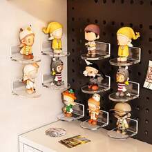 3/1pc Wall-Mounted Figure Display Shelf, No-Drill Design, Doll Storage Box, Acrylic Wall Decor Shelf, Figure Display Box, Suitable For Figures, Standees, Ornaments And Cute Beads Storage Box, Space-Saving Home Decor Organizer, Figure Shelf, Display Rack, Wall-Mounted Small Ornament Bracket, Transparent Blind Box Storage - Multicolor - View 5