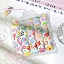 5pcs Pen Shaped Correction Tape, Smooth Continuous Application Whiteout Tape, Original Paper Color Tape, For School, Office And Daily Study - Multicolor - View 13