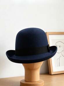 1PC Men's Classic Bowler Hat Felt Textured Christmas Formal Dress Hat - Top Hat - View 2
