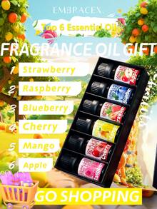 EMBRACEX. 6 Bottles/1 Bottle 10ml Fruit Fragrance Oil Set | Mango, Apple, Cherry, Strawberry, Blueberry, Raspberry Fragrance | Home Aromatherapy Diffuser, Candle Making | 6-Piece Fresh Fragrance Set, Suitable For Aromatherapy Diffuser/Scented Candle/Indoor Spray/Air Freshener/Baking/DIY Candle Making - Fruits - View 12