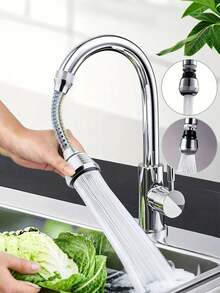 1pc 360° Rotating Faucet Aerator, Water Saving Device, Stainless Steel Anti-Splash Faucet Filter, Modern Anti-Splash Spray Head, Suitable For Home Bathroom, Toilet, Kitchen, Restaurant, Sink And Dishwashing Basin, Kitchen Utensils/Daily Household Use - Multicolor - View 3