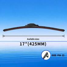 14-26 Inch Double-Layer Rubber Strip Car Wiper Blade, Single Soft Bone Windshield Wiper, Fits Glass Surface, Even And Smooth Water Scraping, Compatible With Multiple Car Models - Black - View 9