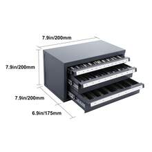 End Mill Dispenser Cabinet, Three-Drawer End Mill Organizer Cabinet For 1/8" To 1", Steel End Mill Dispenser Organizer Cabinet With Labels, 29-Compartment Stackable For End Mill Storage - End Mill Dispenser Cabinet - View 10