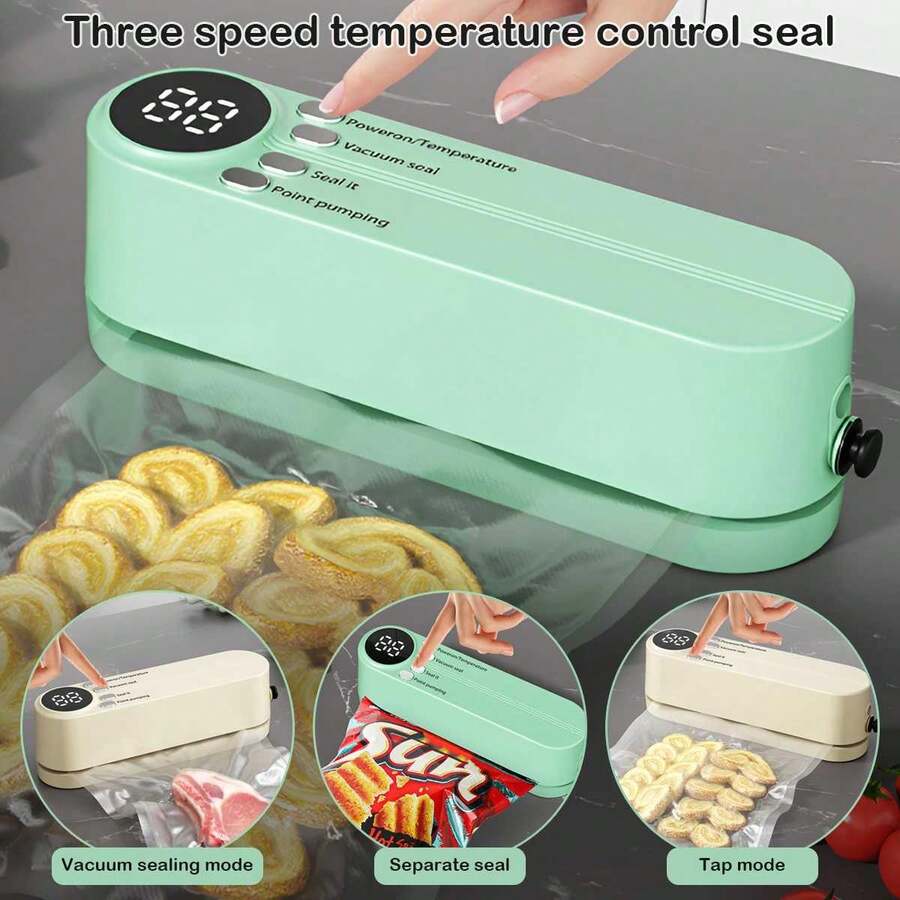 Vacuum Sealer Machine, Automatic Food Vacuum Sealer With Digital Display, Dry & Moist Food Modes, Portable Food Preservation Sealer For Home Kitchen Food Storage - Multi-color - View 1