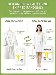 6Pcs/4pcs/2pcs/1pc Disposable Bathrobe, Extra Long Bathrobe, Travel Portable Bath Towel, Hotel Bathrobe, Unisex, All Season, Suitable For Travel And Business Trips (Random Delivery Of New And Old Packaging) - White - View 7