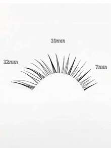 5 Pairs Natural False Eyelashes, Cluster Fake Lashes, Japanese Style Transparent Invisible Stem Eyelashes, Natural Sweet Fresh Soft Lightweight Realistic Lashes, Portable Travel Pack, Christmas Makeup Tool, Halloween Eyelashes - Black - View 2