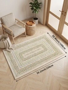 1pc Light Color Bohemian Floral Living Room Rug, Suitable For Kitchen, Dining Room, Bedroom, Room Holiday Decor, Indoor/Outdoor, Office, Lobby, Non-Slip Doormat, Bathroom Rug, Hallway, Study Gaming Area Rug - Champagne - View 20