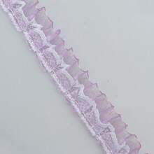 2yard Chiffon Pleated Ruffle Trim, 1 Yard DIY Skirt Hem Decorative Sewing Lace For Clothing Crafts - B - View 8