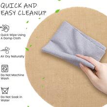 100/50/26/70/12pcs Round Linen Placemats, Trivets, Heat-Resistant Reusable Brown Table Mats, Suitable For Kitchen, Dining Room, Wedding, Home Decor, Party, Birthday Gathering, Dinner, Holiday, Farmhouse Style Round Rustic Tabletop Decoration - Khaki - View 11