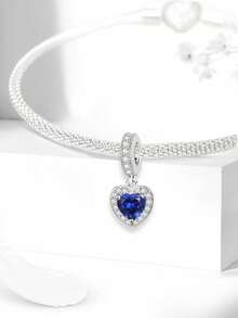 1pc Fashionable Bright Red Heart Pendant Bead, Suitable For Women's Bracelet Jewelry Making - Love - View 6