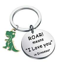 1pc Minimalist Creative Cute Dinosaur Letter Round Keychain, Surprise Gift For Friends And Classmates At School Graduation Ceremony, DIY Clothing And Bag Charm, Birthday Memorial Gift For Girlfriend And Partner, Unisex - Multicolor - View 5