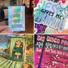 A4 Size Holographic Laminating Paper, 20 Sheets Transparent Self-Adhesive Waterproof Vinyl Material With Starry Sky Rainbow Gem Dot Pattern, Suitable For DIY Crafts, Scrapbooking And Card Making (Random Assortment) - Laminated Paper - View 3