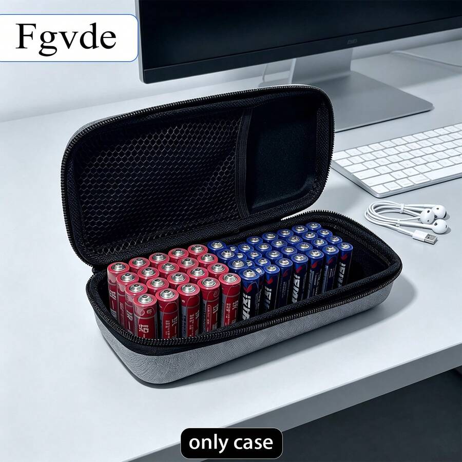 Fgvde Hard Shell Accessory Storage Bag, With Independent Mesh Pocket, Spacious Interior, Can Store Batteries, Earphones And Digital Cables, Linen Fabric, Suitable For Gaming Desk, Office And Travel, Only Includes Storage Bag, Does Not Include Other Accessories - View 1