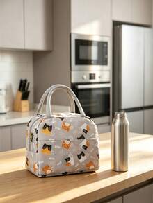 OBOVAY Cartoon Animal Pattern Insulated, Waterproof, Scratch-Resistant, Leak-Proof, Odorless, Easy-To-Clean, Compact, Large Capacity, Moisture-Proof, Lightweight, Shoulder-Carry, Foldable Lunch Tote Bag, Suitable For Camping, Office, Travel, University, Daily Use, Ideal Gift - Multicolor - View 6