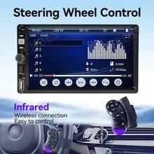 VENBES 7 吋單 DIN 車用音響,無線 CarPlay 與無線 Android Auto,MP5 車用收音機接收器,支援藍牙、FM、USB、AUX - 僅主機 - 查看 9