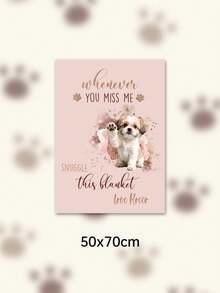 Custom Pet Photo Blanket, Personalized Dog Photo & Text Fleece Blanket, Custom Soft Flannel Memorial Gift Blanket, Home Sofa Decor - Multicolor - View 14