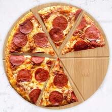 Bamboo Pizza Board 35cm KINGHOFF KH-1565 - Perfect For Serving And Cutting Pizza, Meats, Fruits, And Vegetables With Ergonomically Designed Grooves - View 3