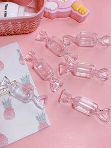 3/6pcs Set Candy Shaped Mini Transparent Jewelry Box, Plastic Clear Storage Container, Jewelry Earring Organizer, Jewelry Holder, Home Organization Storage Box - Multicolor - View 9
