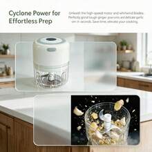 Electric Mini Garlic Grinder, USB Rechargeable, 600mAh, 23W, Stainless Steel 3-Blade, Suitable For Garlic/Chili/Onion/Meat/Nuts, Kitchen/Camping Essential - Green - View 6