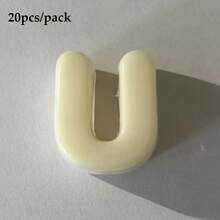 20顆米色壓克力大孔字母珠 A-Z，DIY手工配件，可用於製作鑰匙圈與手機配件，適合創意手工藝 - 米色 - 查看 24