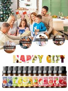 EMBRACEX. 6 Bottles/1 Bottle 10ml Fruit Fragrance Oil Set | Mango, Apple, Cherry, Strawberry, Blueberry, Raspberry Fragrance | Home Aromatherapy Diffuser, Candle Making | 6-Piece Fresh Fragrance Set, Suitable For Aromatherapy Diffuser/Scented Candle/Indoor Spray/Air Freshener/Baking/DIY Candle Making - Fruits - View 6