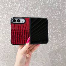 1pc Popular Fashion Crocodile Pattern Multi-Color Choice Foldable Phone Case Protective Shell Smart Phone Case Fashion Phone Cover ,Girlfriend,Valentine's Day Gift,Back To School Gift,Birthday Gift,Compatible With Apple 18fold,IPhoneDuo - Multicolor - View 3