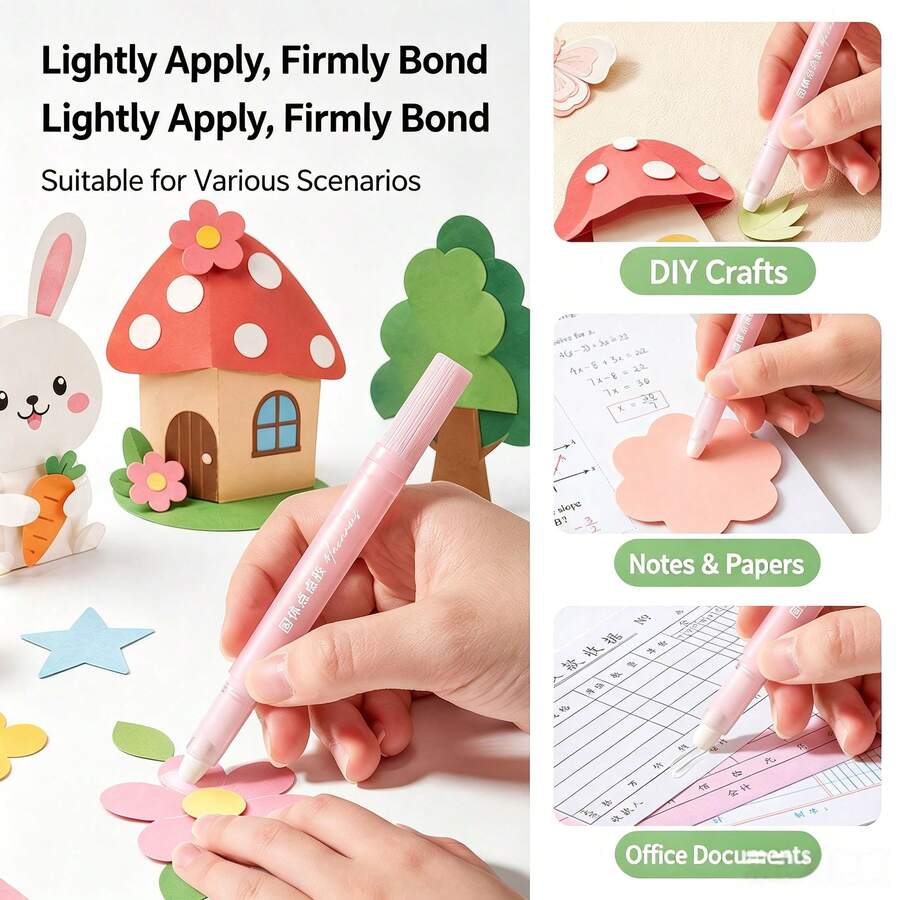 3pcs Pen-Shaped Glue Sticks, High Adhesion Solid Glue For Student Crafts, Classroom Transparent Glue Sticks, Strong - A - View 1