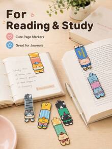 30pcs Cute Cartoon Animal Paper Bookmarks, Kawaii Cat & Dog Shaped Page Markers, Decorative Reading Bookmarks, Suitable For Students And Book Lovers (For Teens 14+) - Multiple Styles - View 6