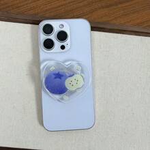 Transparent Heart-Shaped Fruit Phone Adhesive Holder, Stable Phone Back Support Stand, Suitable For All Phones - Clear - View 7