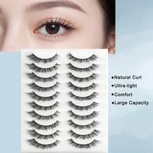 Ouye3 10 Pairs 6-18mm Cross Messy Fluffy Eyelashes Suitable For Dates And Daily Wear - Black - View 1