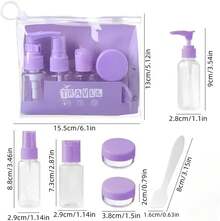 Juego de 6 Botellas de Viaje con Caja de Almacenamiento, Envases Reutilizables para Artículos de Aseo - 1 - Ver 3