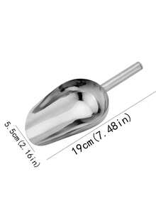 1/2pcs Stainless Steel Ice Scoop Set, Premium Metal Scoops Suitable For Ice Cubes, Coffee Beans, Flour, Candy And Snacks; Durable Kitchen Scoops With Comfortable Grip, Polished Silver Serving Scoops, Suitable For Bar, Kitchen, Party, Buffet And Home Use - Multicolor - View 4
