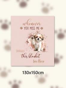 Custom Pet Photo Blanket, Personalized Dog Photo & Text Fleece Blanket, Custom Soft Flannel Memorial Gift Blanket, Home Sofa Decor - Multicolor - View 18