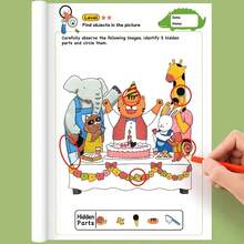32 Pages Hidden Pictures Book, Find Hidden Objects & Matching Game, Attention & Concentration Training, Visual Perception, Preschool Activity - Multicolor - View 3