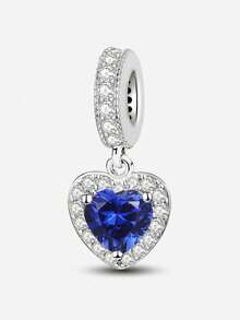1pc Fashionable Bright Red Heart Pendant Bead, Suitable For Women's Bracelet Jewelry Making - Love - View 5