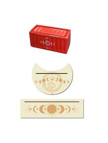 Card Storage Set - Storage Box+2pcs Card Holder, Durable Stackable Storage Box, With Star Moon Theme Pattern, Card Collection Storage Box, For Business Card Storage, Desktop Vanity Organizer, For Christmas, Halloween, Ramadan, Parties, Birthdays - Multicolor - View 11