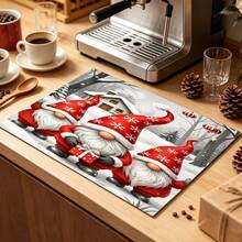 1pc Dish Drying Mat, Coffee Machine Pad, Christmas Snowflake Pattern Tableware Drying Mat, Desktop Decoration Protective Pad, Suitable For Winter Home Dining Table, Kitchen Countertop Scenes, Practical Soft Dish Drainer Mat To Create Warm Holiday Atmosphere, Multi-Purpose Drying Mat, Home Gift, Desktop Decor - XYLSD-1120 - View 5