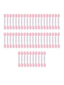 50Pcs Double‑Headed Disposable Sponge Eyeshadow Brush,For Eyeshadow Powder Pigment Application,For Daily & Party Makeup - Pink - View 2