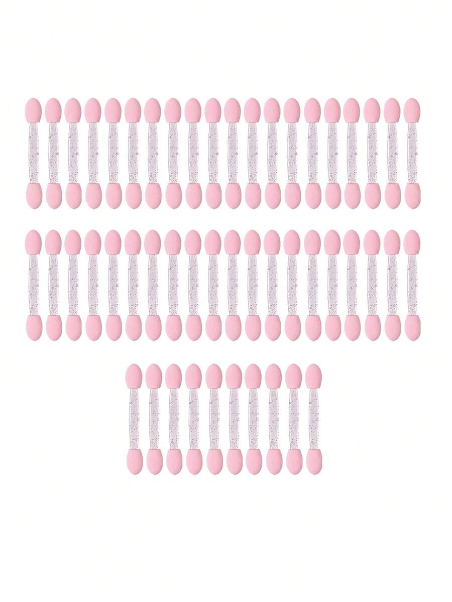50Pcs Double‑Headed Disposable Sponge Eyeshadow Brush,For Eyeshadow Powder Pigment Application,For Daily & Party Makeup