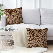 1/2pcs Farmhouse Leopard Print Pillowcase, Fashionable Reversible Pillow Cover, Leopard Pattern Sofa Cushion Cover, Home Decor, Pillow Insert Not Included - Multicolor - View 7