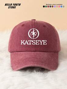1pc "KATSEYE" Slogan Printed Round Pattern Baseball Cap, Lightweight Comfortable All-Season Multi-Functional Outdoor Sports Hat, Vintage Washed Cap - Suitable For Daily Wear And Street Style Decoration - A - View 14