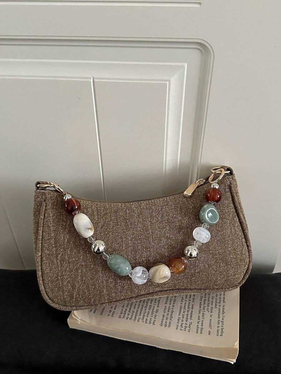 2025 Autumn/Winter New Fashion Versatile Commuter Shoulder Bag Baguette Style Women's Commuter Bag - Khaki - View 1